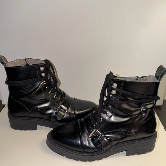 All saints WOMENS Black Patent Leather Donita boots US 9 - EU39 - Picture 6 of 8